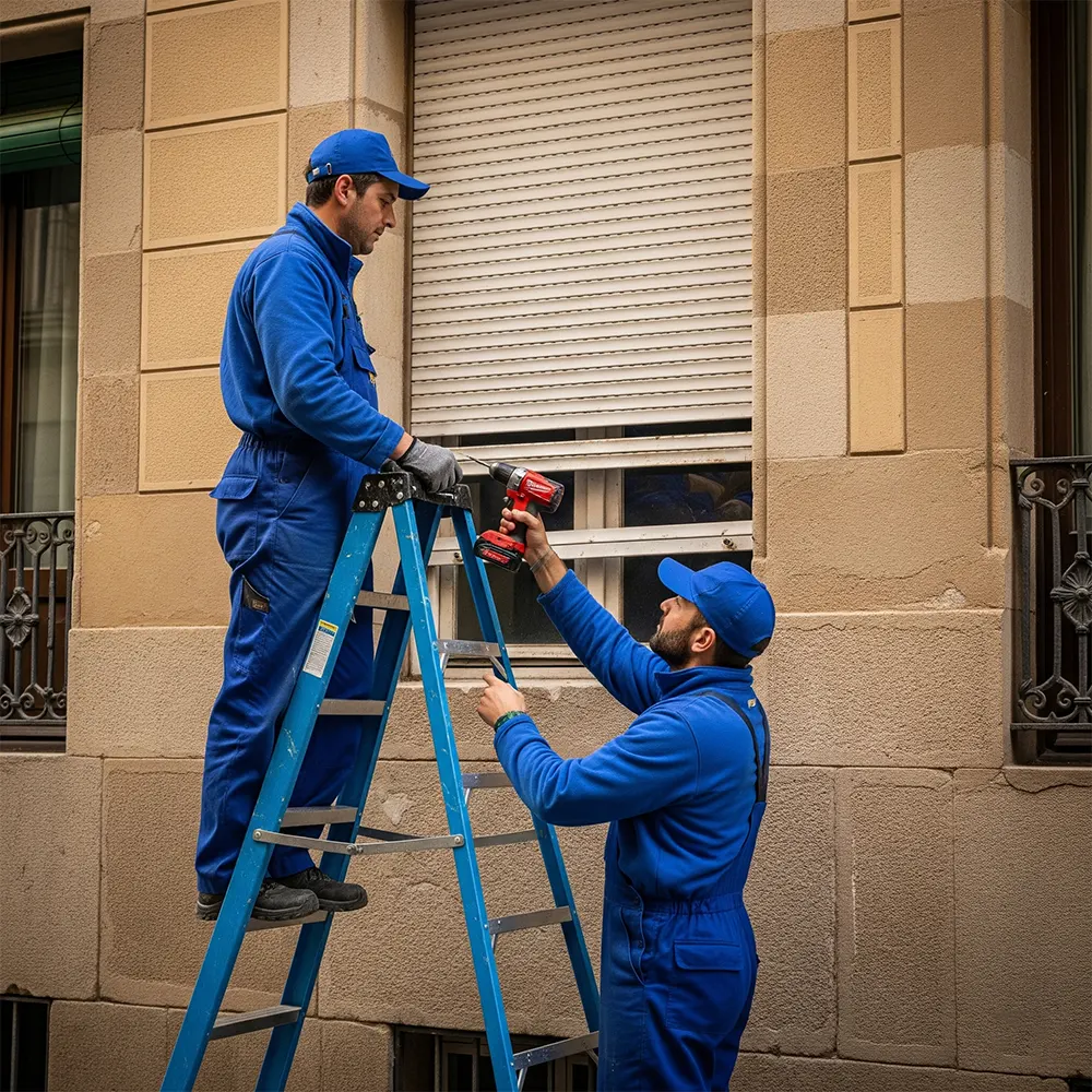Cambiar recogedor persiana Barcelona Persianas Sant Josep reparación doméstica caja persiana cuerda rota instalación domicilio - Reparación de persianas domésticas Sant Josep