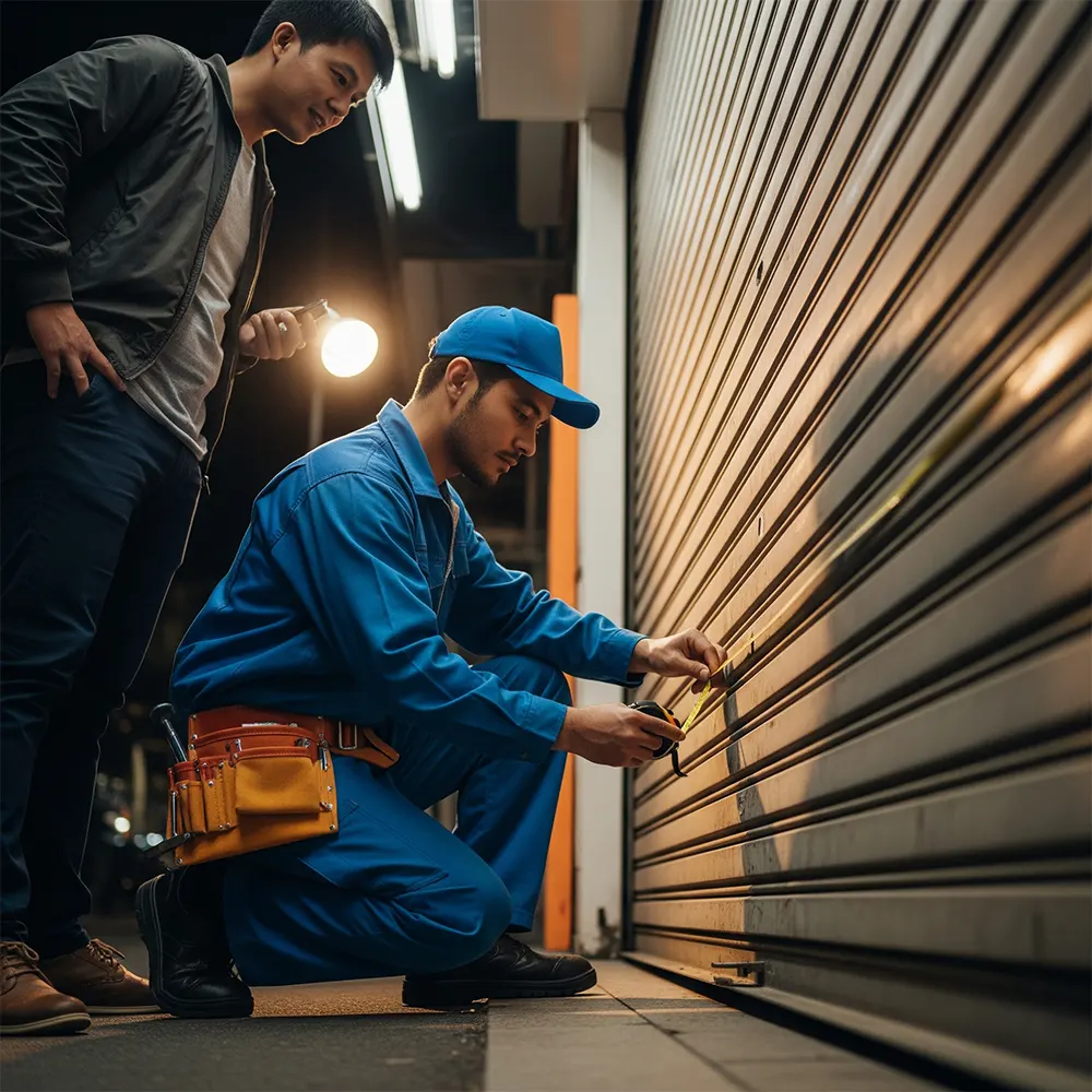 Cambio puerta enrollable Barcelona Persianas Sant Josep sustitución antigua renovación cierre cortina metálica reforma local - Instalación de puertas enrollables Sant Josep