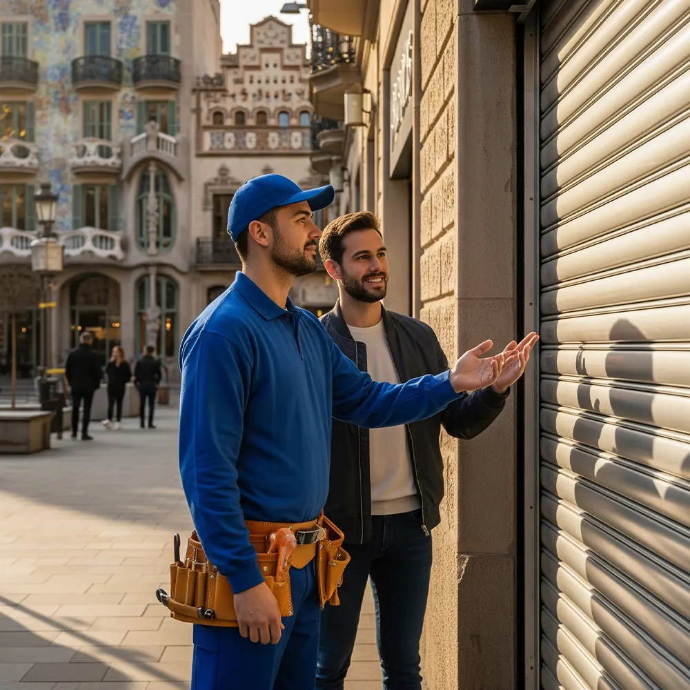 Instalación puertas enrollables Barcelona Persianas Sant Josep empresa especializada puertas metálicas comerciales industriales presupuesto gratis - Instalación de puertas enrollables Sant Josep