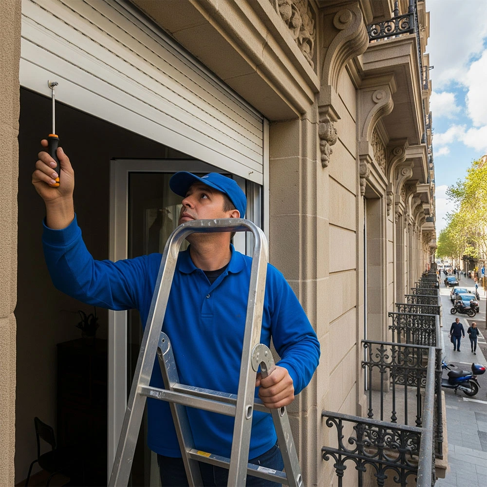 Instalador persianas aluminio Barcelona Persianas Sant Josep montaje profesional persiana doméstica nueva - Instalación de persianas domésticas Sant Josep