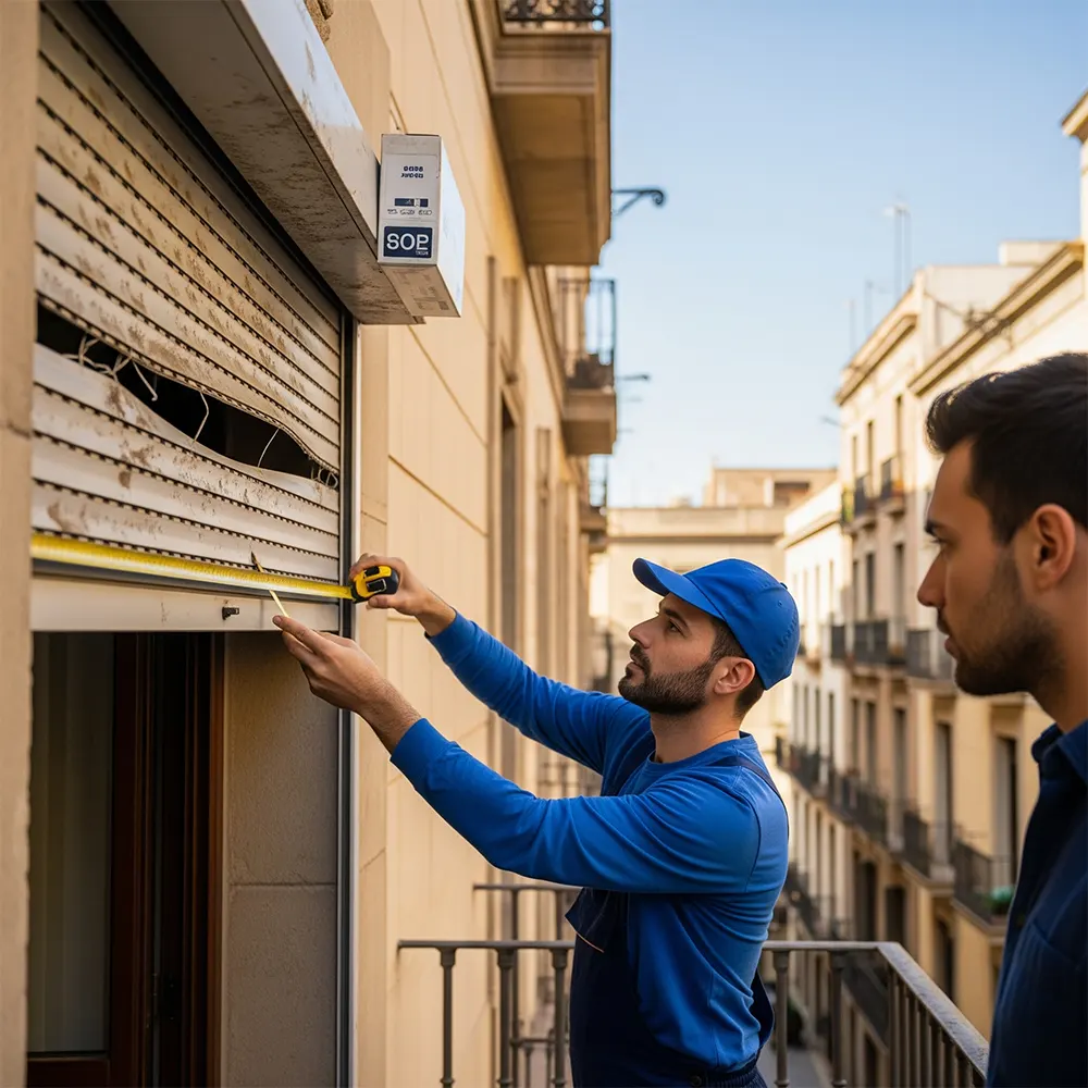 Persiana medida especial Barcelona Persianas Sant Josep ventana irregular dimensiones especiales fabricación personalizada medición técnica profesional - Reparación de persianas domésticas Sant Josep