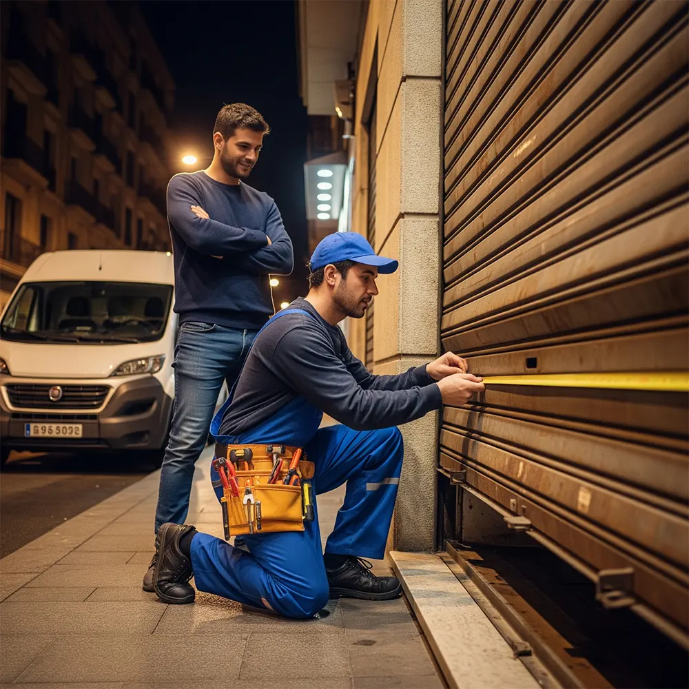 Puerta enrollable no cierra Barcelona Persianas Sant Josep reparación urgente garaje abierto seguridad motor sensor fallo - Reparación de puertas enrollables Sant Josep