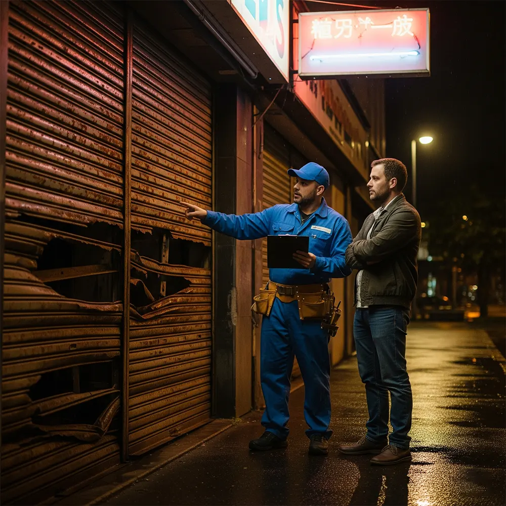 Puertas enrollables galvanizadas Barcelona Persianas Sant Josep antivandalismo resistentes exteriores cortafuegos homologadas seguridad máxima - Instalación de puertas enrollables Sant Josep