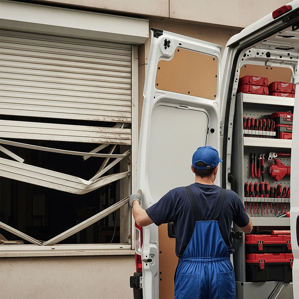 Reparación Persianas Sant Josep Barcelona persiana enrollable aluminio doméstica averiada técnico urgente 24h furgoneta equipada repuestos originales servicio inmediato - Contacto persianas Sant Josep