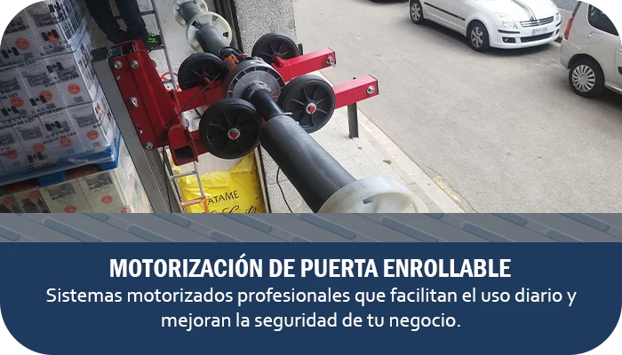 Botón de motorización puerta enrollable Barcelona - automatización comercial Sant Josep - Motorización de persianas Sant Josep
